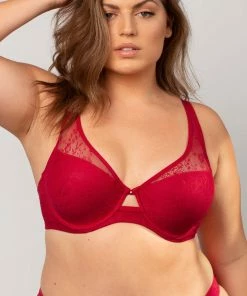 SAS Bras Mesh Plunge Bra | No No Red Smooth Lace
