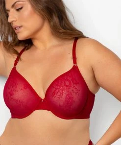 SAS Bras Sheer Mesh Demi Underwire Bra | No No Red Smooth Lace 12 SAS Bras Sheer Mesh Demi Underwire Bra | No No Red Smooth Lace