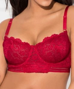 SAS Bras Signature Lace Unlined Underwire Longline Bra | No No Red