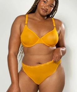 SAS Sheer Mesh Demi Underwire Bra | Saffron