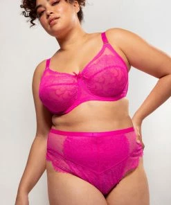 SAS Mesh & Lace High Waisted Thong | Medium Pink Panties