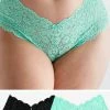 SAS Panties Signature Lace Cheeky Panty 2 Pack | Mint Chip/Black