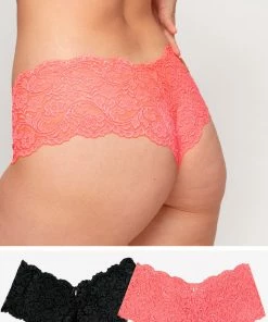 SAS Signature Lace Cheeky Panty 2 Pack | Punchy Peach/Black Hue Panties