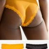 SAS Lace Trim Cheeky Panty 2 Pack | Saffron/Black Hue Panties