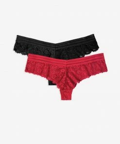 SAS Signature Lace Brazilian Panty 2 Pack | No No Red/Black Hue Panties