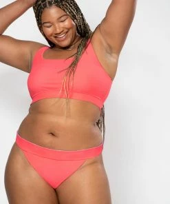 SAS Reversible Banded Bikini Bottom | Lilac Iris/Punchy Peach Swimwear