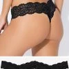 SAS Signature Lace Thong Panty 2 Pack | Black Hue/ Black Hue
