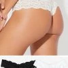 SAS Signature Lace Thong Panty 2 Pack | Black Hue/ White