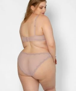 SAS Panties Lace Trim Cheeky Panty 2 Pack | Bark/Black Hue