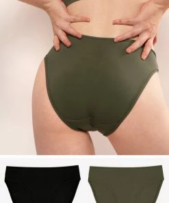 SAS The Naked Bikini Panty 2 Pack | Olive Night/Black Hue Stretch