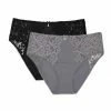 SAS Panties Signature Lace High Waisted Panty 2 Pack | Anthracite/Black Hue