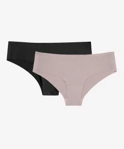 SAS Panties No-Show Hipster Panty 2 Pack | Bark/Black Hue