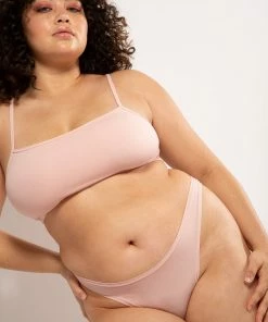 SAS Panties The Naked Dip Front Thong 2 Pack | Blushing Rose/Black Hue Stretch