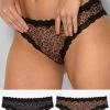 SAS Lace Trim Cheeky Panty 2 Pack | Classic Leopard/Black Hue