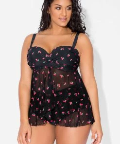 SAS Twist Bandeau Tankini | Sweet Cherry Plus Size Tankinis