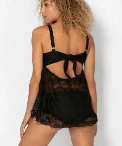 SAS Twist Bandeau Tankini Top | Black Hue