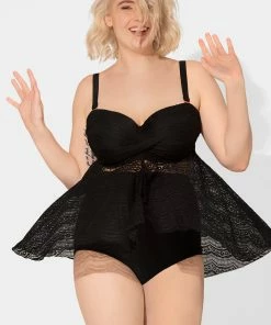 SAS Twist Bandeau Tankini Top | Black Hue 11 SAS Twist Bandeau Tankini Top | Black Hue