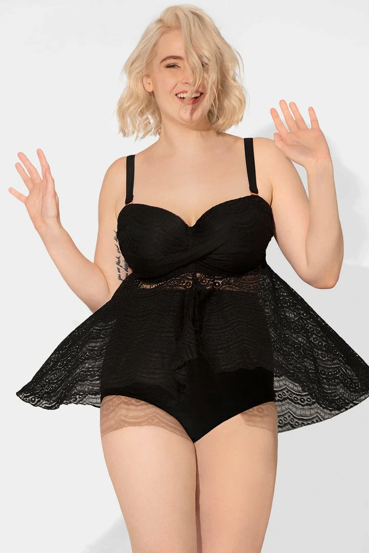 SAS Twist Bandeau Tankini Top | Black Hue 3 SAS Twist Bandeau Tankini Top | Black Hue