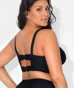 SAS Long Lined Underwire Bikini Top | Black Hue