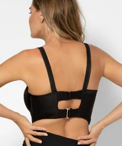 SAS Long Lined Underwire Bikini Top | Black Hue