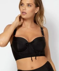 SAS Long Lined Underwire Bikini Top | Black Hue