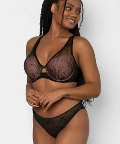 SAS Mesh Plunge Bra | Black Hue W/Ballet Fever Smooth Lace Bras 12 SAS Mesh Plunge Bra | Black Hue W/Ballet Fever Smooth Lace Bras