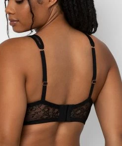 SAS Mesh Plunge Bra | Black Hue W/Ballet Fever Smooth Lace Bras