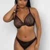 SAS Sheer Mesh Demi Underwire Bra | Black Hue W/Ballet Fever Smooth Lace Bras