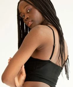 SAS Long Lined Bikini Top | Black Hue