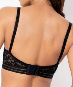 SAS Signature Lace Unlined Underwire Longline Bra | Rich Black Lace