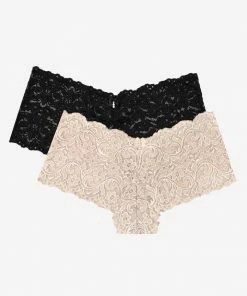 SAS Signature Lace Cheeky Panty 2 Pack | In The Buff/Black Hue Panties
