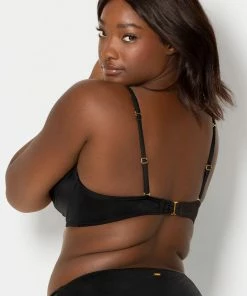 SAS Swimwear Swim Secret Convertible Push-Up Bikini Top | Black Hue