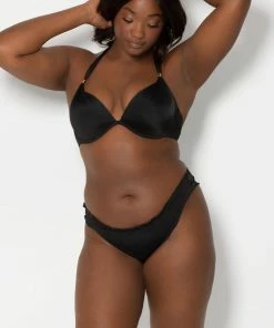 SAS Swim Secret Push-Up Halter Bikini Top | Black Hue Swimwear