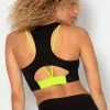 SAS Cut-Out Racerback Bikini Top | Black Hue W/ Light Yellow