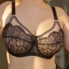 SAS Plus Size Retro Lace & Mesh Unlined Underwire Bra | Black Hue W/ Blushing Rose