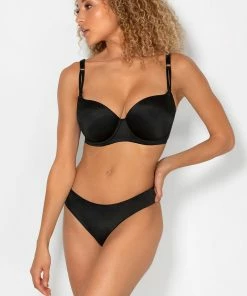 SAS Perfect Demi T-Shirt Bra | Black Hue Satin