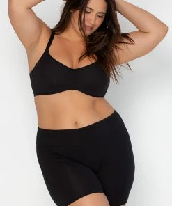 SAS Lounge & Sleepwear Comfort Cotton High-Waisted Biker Shorts | Black Hue Cotton