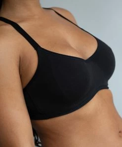 SAS Comfort Cotton Scoop Neck Unlined Underwire Bra | Black Hue Cotton