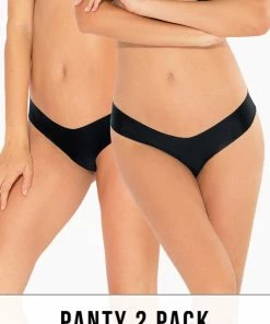 SAS No-Show Thong 2 Pack | Black Hue Panties