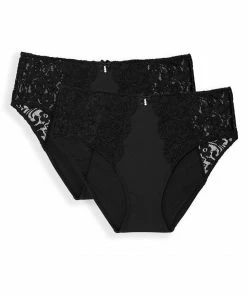 SAS Signature Lace High Waisted Panty 2 Pack | Black Hue