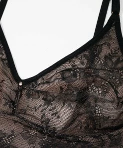 SAS Smooth Lace Longline Bralette | Black Hue Smooth Lace Bras