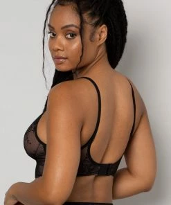 SAS Smooth Lace Longline Bralette | Black Hue Smooth Lace Bras