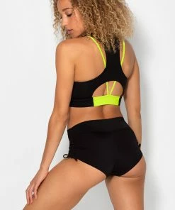 SAS Side Tie Boyshort Bikini Bottoms | Black Hue Swimwear