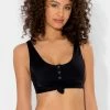 SAS Knot Front Crop Bikini Top | Black Hue Swimwear