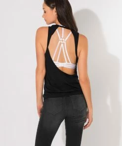 SAS Graphic Twist Back Tank Top | Black Hue Bonjour/Bonne Nuit Lounge & Sleepwear