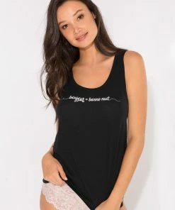 SAS Graphic Twist Back Tank Top | Black Hue Bonjour/Bonne Nuit Lounge & Sleepwear