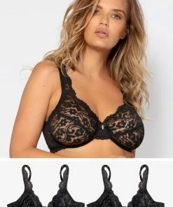 SAS Signature Lace Unlined Underwire Bra 2 Pack | Black Hue Bras