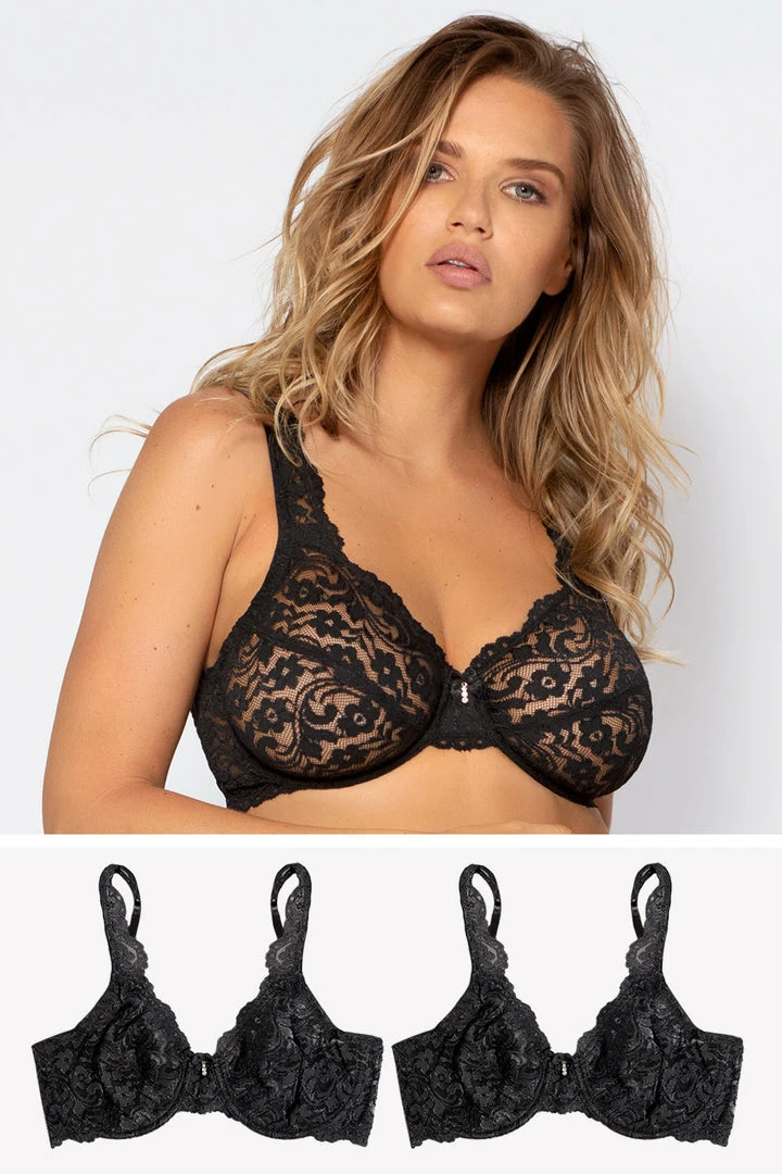 SAS Signature Lace Unlined Underwire Bra 2 Pack | Black Hue Bras 1 SAS Signature Lace Unlined Underwire Bra 2 Pack | Black Hue Bras
