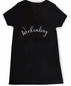 SAS Oversized Graphic V-Neck Sleep Shirt | Black Hue Weekending Lounge & Sleepwear