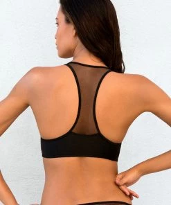 SAS Plus Size Bikini Tops Zip-Up Bikini Top | Black Hue